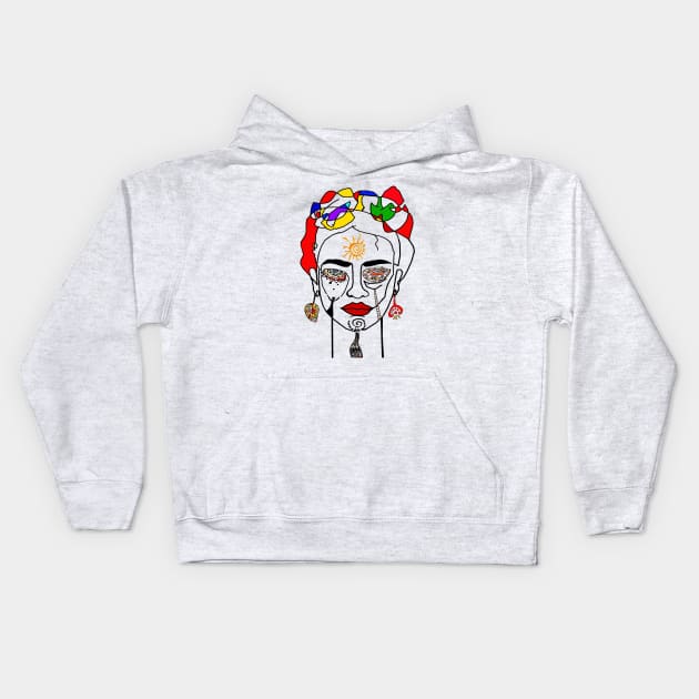 Move like Frida Kahlo Kids Hoodie by BJArt65